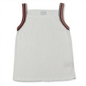 Paul Smith Womens Cotton Rib Knit Tank Top Cream Signature Stripe Italy XL